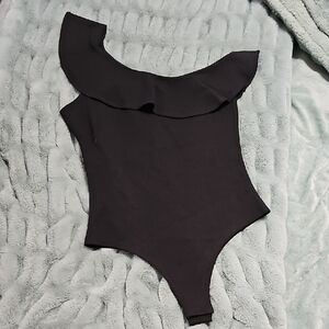 Pink Lily Black Ruffled Kids Bodysuit